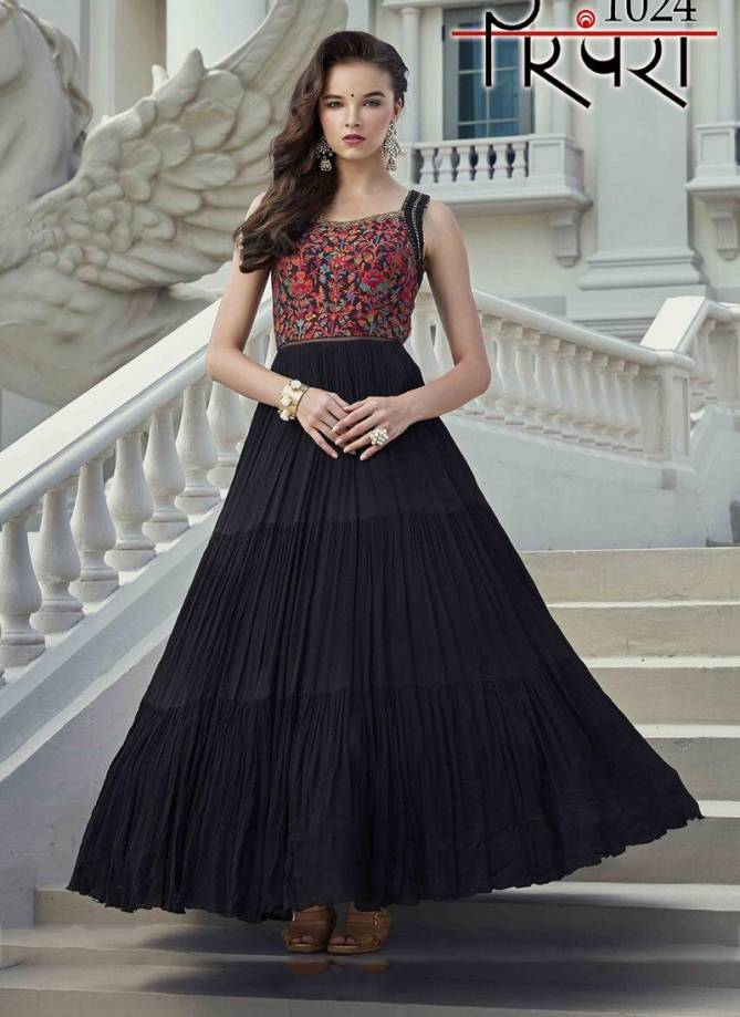 PARMPARA VOL 05 Latest fancy wedding Wear Heavy Soft Viscoss And Maslin silk Embroidery and Sequnce Work Designer Gown Collection